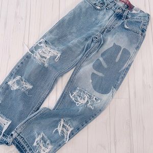 Vintage Levi 550 Custom Distressed Bleaching 10 Slim 23x34’